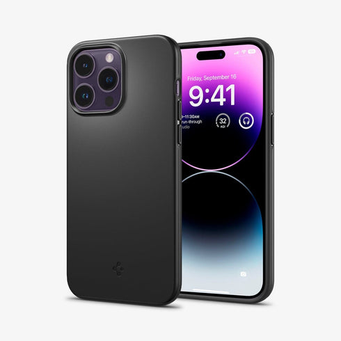 ACS04766 - iPhone 14 Pro Max Case Thin Fit in black showing the back
